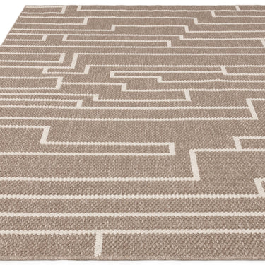 Asiatic London Camber Track Sand Beige Abstract Geometric Flatweave Rug