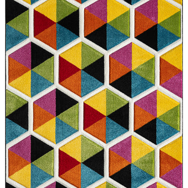 Spectra Sanibel Bright Multi Coloured Polypropylene Geometric Textured Rug