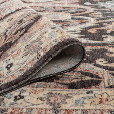 Alia 697GL Short Pile Cream Polypropylene Traditional Floral Bordered Rug