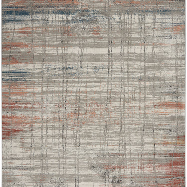 Rustic Textures RUS12 Modern Painterly Abstract Rug in Grey Multi Colours