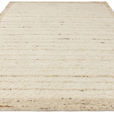 Napa Ladder Hand Woven Bordered Stripe Wool Reversible Rug in Beige Natural