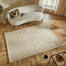 Priory PRI102 Geometric 100% Pure New Zealand Wool Hand Made Ivory Rug by Sarah Gare - 160 x 230 cm (5'3"x7'6")