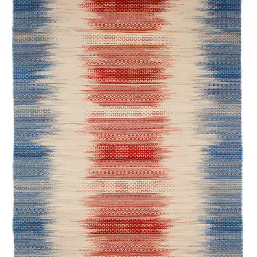Fusion Knitted Fringed Bright Wool Traditional Geometric Textured Rug 200x290 cm