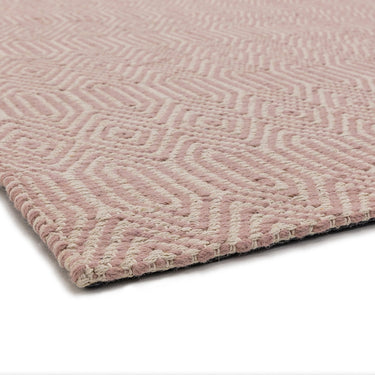 Sloan Hand Woven Flatweave Ethnic Rug or Runner in Soft Pink