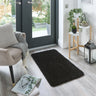 My Mat Black Washable Non-Slip Polypropylene Shaggy Rug - X-Small 60x100 cm (2'x4')