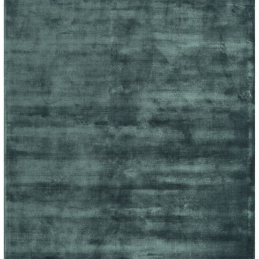 Katherine Carnaby Chrome Hand Made Rug Modern Plain Viscose Silky Shiny Luxurious Petrol Blue Rug