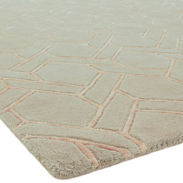 Asiatic London Nexus FL04 Fine Lines Trellis Silver Pink Hand-Carved Wool Viscose Geometric Rug