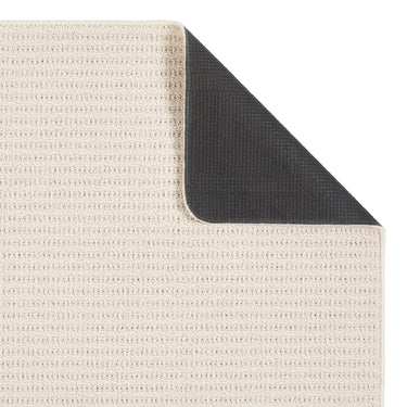 My Sculptured Waffle Texture Ivory Washable Non-Slip Polypropylene Textured Rug