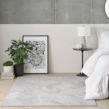 DKNY Central Park West CEP01 Grey Jute Abstract Textured Rug