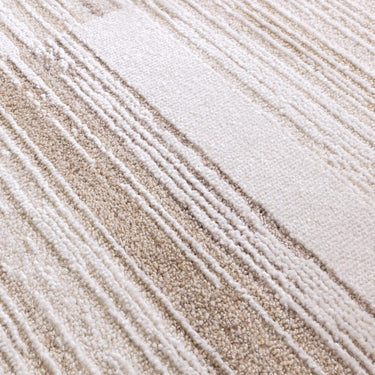 Asiatic London Anders AN08 Charm Linear Soft Shimmer Beige Natural Abstract Geometric Textured Striped Rug