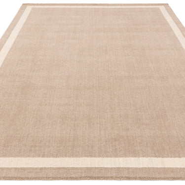 Asiatic London Albi Sand Beige Border Classic Pure Wool Bordered Modern Rug