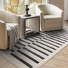 Asiatic London Valley Build Stripe 3D Pattern Charcoal Ivory Geometric Striped Scandi Rug - Medium 120x170 cm (4'x5'6")