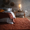 Origins Chicago Rust Orange Handmade Shaggy Textured Round Rug - Small 90x150 cm (3x5')