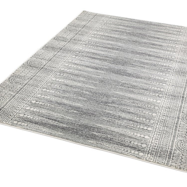 Nova NV07 Weave Aztec Traditional Tribal Berber Scandi Rug in Grey White