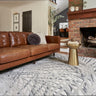 Nourison Rustic Textures RUS17 Leaves Pattern Ivory Grey Jute Abstract Floral Textured Rug - Medium 120x180 cm (4'x6')