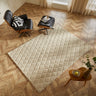 Priory PRI103 Geometric 100% Pure New Zealand Wool Hand Made Beige Rug by Sarah Gare - 160 x 230 cm (5'3"x7'6")
