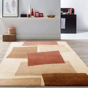 Asiatic London Romy Papercut Hand-Tufted Red Terracotta Wool Modern Soft Rug