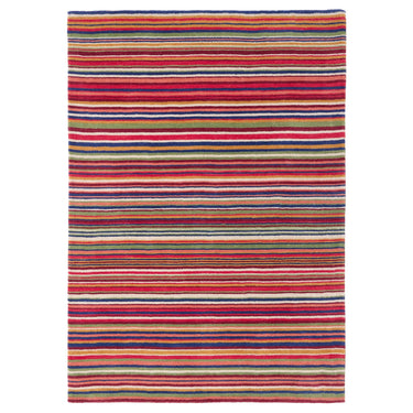 Origins Fine Multi Colours Stripes Hand Loom Woven Wool Rug or Halway