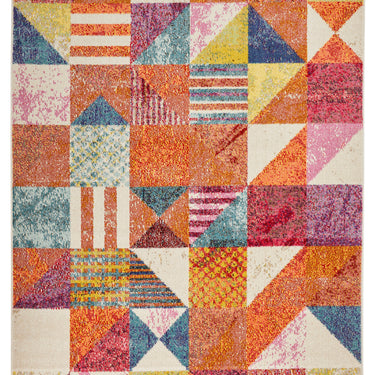 Carnaval CAR102 Vibrant Multi Colours Modern Geometric Rug by Concept Looms