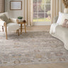 Nourison Antique Fusion ANF05 Bordered Grey Traditional Vintage Abstract Floral Rug - Large 160x239 cm (5'3"x7'10")
