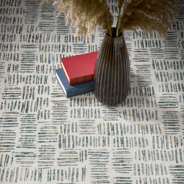 Origins Veona Grey Green Washable Non-Slip Cotton Chenille Rug