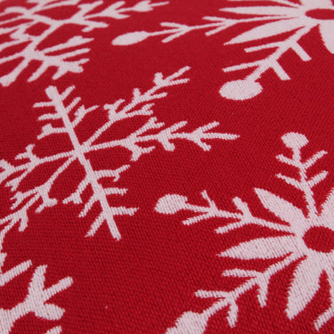 Christmas Snowflakes Red Washable Cotton Soft Cushion 45x45 cm