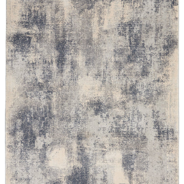 Rustic Textures RUS02 Modern Abstract Rug in Blue Ivory