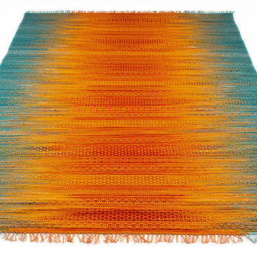 Fusion Knotted Fringed Multicolour Wool Traditional Geometric Textured Rug 200x290 cm