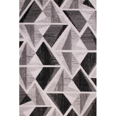Modern Spirit Abstract Geometric Rug and Hallway Runner in Grey Black Small 80x150 cm