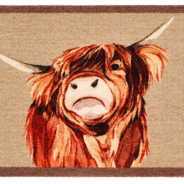 My Mat Nylon Indoor Pattern My Highland Cow Washable Non-Slip Entrance Rug  in 50 x 75 cm