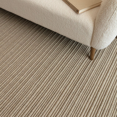 Ravine Hand Made Wool Plain Ribbed Texture Sand Beige Rug