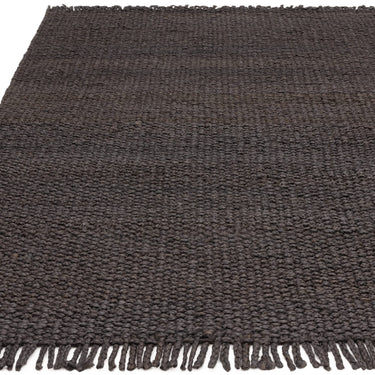 Grove Plain Flatweave Hand Woven Jute Rug in Charcoal Grey
