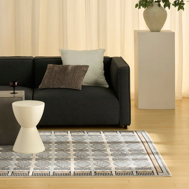 Nourison Nordic NRC06 Scandinavian Design Ivory Multi Abstract Geometric Textured Rug