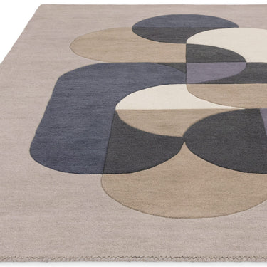 Asiatic London Matrix Statement MAX92 Retro Tufted Grey Blue Handmade Wool Abstract Geometric Rug