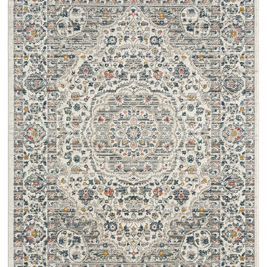 URCO Nova Zane Cream Polypropylene Traditional Vintage Bordered Rug