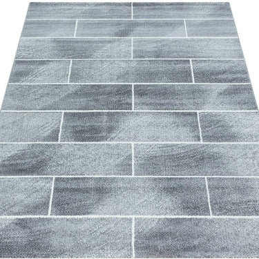 Modern Geometric Brick Wall Pattern Design Grey Rug 160 x 230 cm