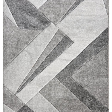 Orbit Lumen 3D Grey Abstract Geometric Textured Hallway Runner Rug