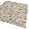 Gaucho Hand Woven Real Cow Hide Sheepskin Patchwork Chevron Beige Light Grey Rug in 160 x 230 cm