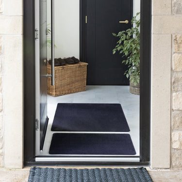 My French Navy Washable Non-Slip Soft Rug - 80x100 cm (2'8''x4')