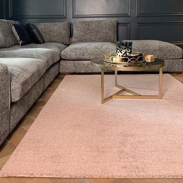 Origins Reef Modern Plain Quality Rug in Blush Pink
