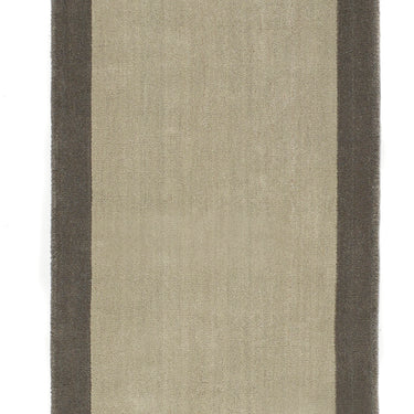 Origins Borders Hand Loom Woven Wool Bordered Rug Hallway in Grey