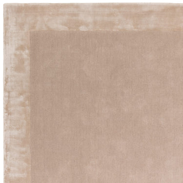 Ascot Modern Plain Hand Woven Wool Viscose Bordered Putty Natural Rug