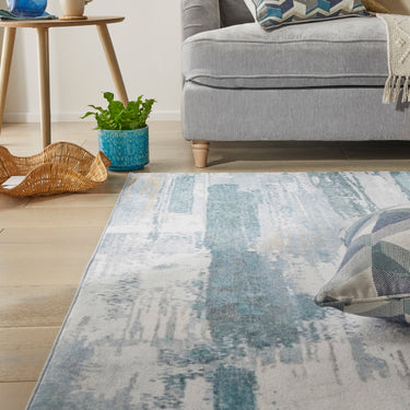 Consept Looms Liberty LIB101 Sky Blue Washable Non-Slip Modern Rug