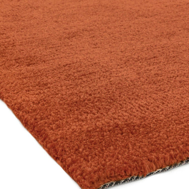 Asiatic London Milo Short Pile Silky Rust Orange Shaggy Traditional Modern Rug