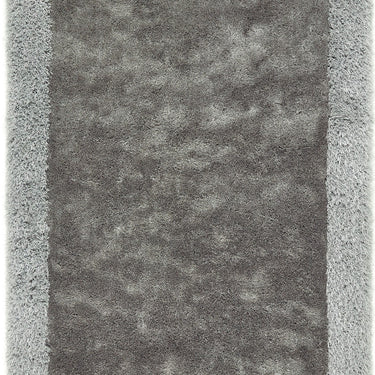Origins Shimmer Silky Tufted Border Fluffy Shag Silver Shaggy Bordered Modern Rug
