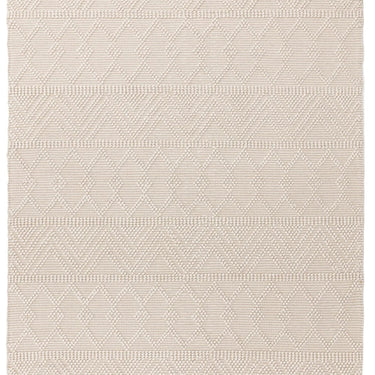 Asra Bohomian Hand Woven Wool Fringed Tribal Ivory Rug