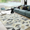Asiatic London Orion Flag Metallic Grey Silver Gold Jute Polypropylene Abstract Geometric Rug 200x290 cm