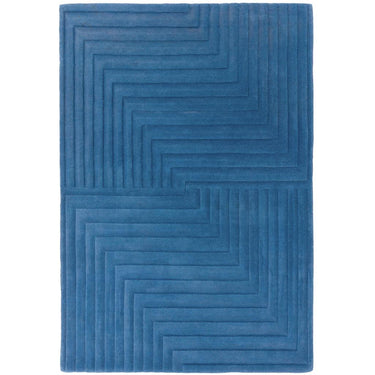 Form Modern Hand Tufted 3D Ridged Geometric Wool Rug in Natural, Blue, Green, Ochre, Pink Silver