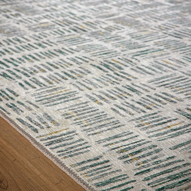 Origins Veona Grey Green Washable Non-Slip Cotton Chenille Rug