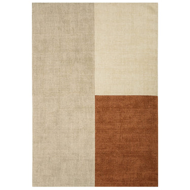 Blox Copper Hand Made Wool Geometric Blocks Rug